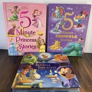 Lot Of 3 Disney 5 Minute Bedtime Stories Favorites HC Books - Picture 1 of 13