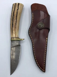 Vintage Charlton LTD Damascus Dunn's 1-100 Hunting Knife & Holland Sport Sheath - Picture 1 of 19