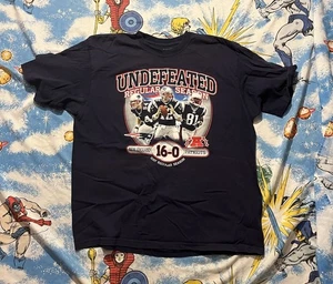 Vintage 2007 New England Patriots Undefeated Season Reebok NFL T Shirt XL Brady - Picture 1 of 6