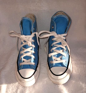 Sneakers alte unisex Converse Chuck 70 blu stringate 9A2208M88 Wo 5 uomo 3 - Foto 1 di 7