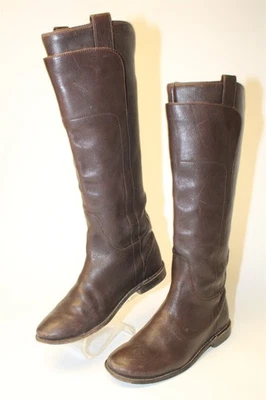 Frye Paige Womens Size 7.5 B Dark Brown Leather Tall Pull On Riding Boots 77535 - Image 1 of 4