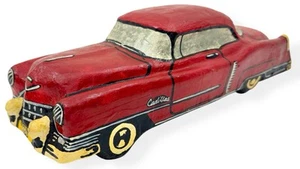 Vintage Papier Paper Mache Red 1953 Cadillac Car Folk Art Sculpture - Picture 1 of 7