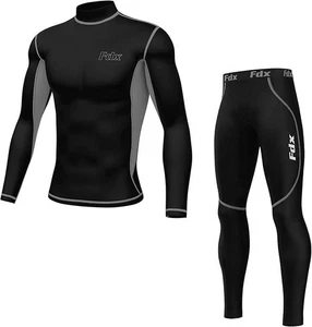 Mens Thermal Long Johns Top Bottom Set Cotton Underwear Warm Vest Base layer Set - Picture 1 of 10