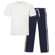 Enzo Mens Pyjama Set Short Sleeve Top Warm Soft Pants 2pcs Nightwear S-2XL