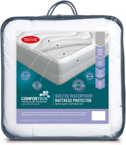 Comfortech Quilted Waterproof Mattress Protector, Queen, 50Cm Fitted Skirt, Soft - Picture 1 of 6