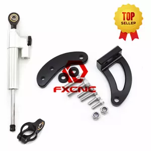 Kit de soporte estabilizador amortiguador de dirección CNC plateado y negro para Kaabo Mantis King GT - Imagen 1 de 15