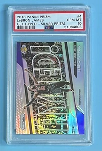 2018 Panini Prizm LeBron James Get Hyped! Silver Prizm PSA 10 GEM MINT Lakers #4 - Bild 1 von 2