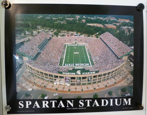VINTAGE POSTER OF SPARTAN STADIUM , EAST LANSING MICHIGAN Cover