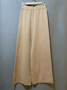 NWOT Rachel Zoe Women Elastic Waist Hi-Rise Tight Knit Wide Leg Pants SZ M Camel - Picture 1 of 10