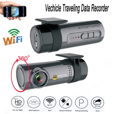 WiFi 360° Rotation Car Hidden DVR Mini 1080P HD Video Recorder Camera Dash Cam - Image 1 of 4