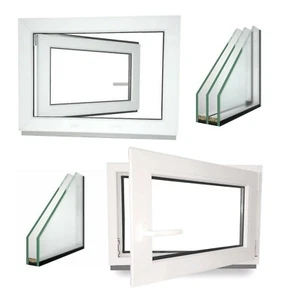 Kunststoff Garagenfenster Nebenraum Kellerfenster Dreh Kipp 2 3 Fach Verglasung - Bild 1 von 14