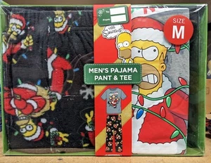The Simpsons Homer Sleepwear Pant & Tee Gift Set Christmas PJ’s Size MEDIUM NEW - Picture 1 of 2