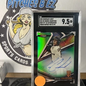 2022 Bowman's Best Reggie Crawford Green Refr Prosp Auto /99 Giants SGC 9.5 - Picture 1 of 3