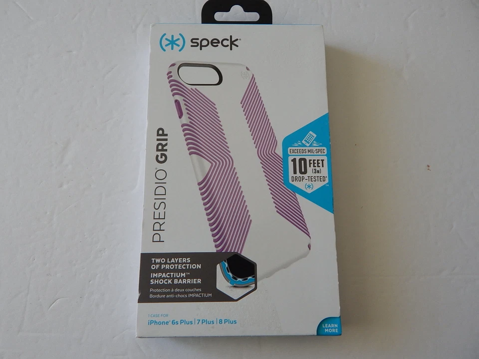 Funda Speck Presidio Grip iPhone 8/7/6S/6 Plus 5.5" Blanca/Heliotropo Púrpura Nueva Foto 1 de 4