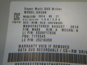 Reescritor de DVD HP GHC0N Super Multi 575781-801 690418-001 - Imagen 1 de 4