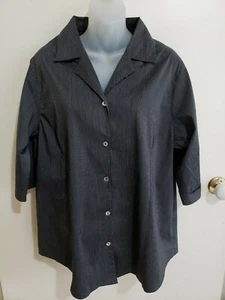 MY SIZE size S 18 Black grey Striped Stretch 3/4 Sleeved Shirt...AS NEW **** - Picture 1 of 4