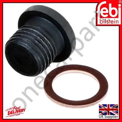 Sump Oil Drain Plug + Sealing Ring - For Skoda Fabia, Rapid, Roomster, 1999 on - Image 1 of 3