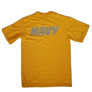 Camiseta con logotipo azul marino amarilla, mediana y XS - Imagen 1 de 4