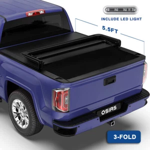5.5FT Tonneau Cover Truck Bed For 2015-2024 Ford F150 F-150 4 Fold Water Proof - Picture 1 of 8
