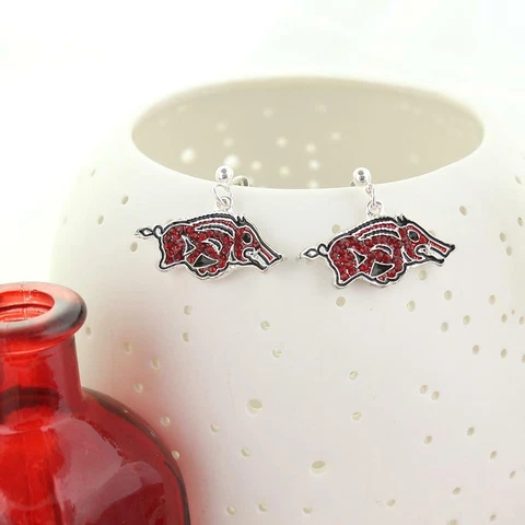 ARKANSAS RAZORBACKS Earrings Crystal, Jewelry, SPARKLE & SHINE, College Football Cover