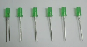 Lot de 6 x LED DEL vert tête plate ronde 5mm - Imagen 1 de 2