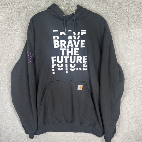 VETEMENTS Carhartt Hoodie Mens Large Black Midweight Sweatshirt Workwear Outdoors