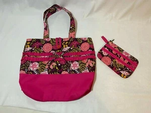 Handgefertigte Blumenmuster Beuteltasche Handtasche Tasche-mehrfarbiges Nelkenmuster 11" hoch SET - Bild 1 von 9