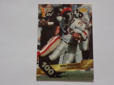 1993 Wild Card 100 Stripe Mike Pritchard Card #105 - Image 1 of 2