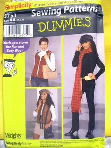 Simplicity 5751 women VESTS HATS SCARF BAGS BELT fabric pattern 2002 NEW FF - Bild 1 von 9