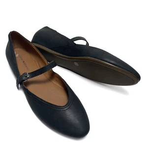 Lucky Brand Calba Mary Jane Ballet Flat 9.5M Charcoal Leather Upper -Rubber Sole - Picture 1 of 12