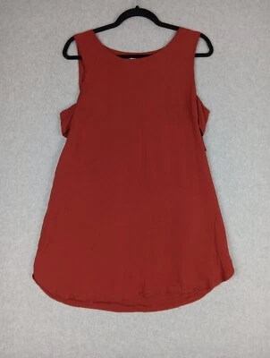 Silence + Noise Women's Sheath dress Sleeveless size L Rust Rayon side cut out - Image 1 of 4