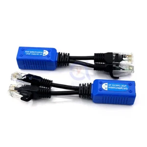 1 Pair RJ45 Splitter Combiner uPOE Cable POE Connectors Adapter Passive Power - Picture 1 of 7