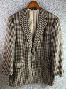 Vintage Unbranded Houndstooth 100% Cashmere Blazer Men’s Size 42R SUPER SOFT - Picture 1 of 10