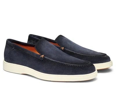 SANTONI Hombre 'Essentials Gamuza Suela Contraste Mocasines' Azul 10 UK / 11 US $850+ Foto 1 de 4