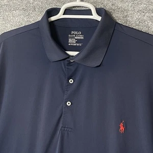 Polo Ralph Lauren Performance Golf Shirt Men's Sz 3XB Big Navy Red Pony Stretch - Picture 1 of 7