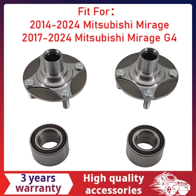 2Pcs Front Wheel Hub & Bearing Set Fit For Mitsubishi Mirage G4 2014-2024 Foto 1 de 4