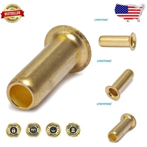 1/4 Inch Brass Compression Inserts - Heavy-Duty Pack of 500 for HVAC & Plumbing - Picture 1 of 7