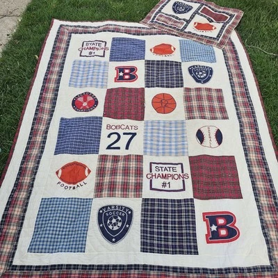 Jc Penny Home Collections 儿童校队运动橄榄球被子毯 1 件套 — 第 1/4 张图片