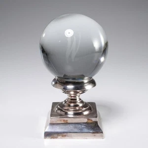 Crystal Ball On Stand W Monogram Barbara Walters Collection 4"dia - Picture 1 of 4