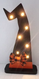 Witch Hat Wood-like Material Pre-Owned Spooky Rustic Lights Up Scary Halloween - Picture 1 of 6