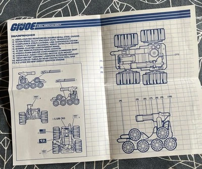 Swampmasher 1988 ORIGINAL Instrucciones/Planos G.I. VEHÍCULO Joe Hasbro Foto 1 de 2