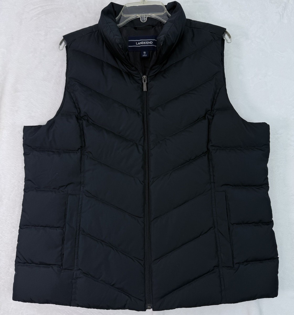 取寄) ランズエンド ジップ-フロント キルテッド ベスト Lands' End