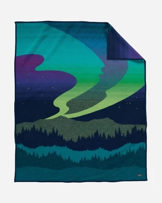 Pendleton Northern Lights Jacquard Robe Wool Blanket 64x80 Made In USA NEW - Image 1 of 4