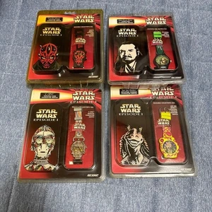 Orologio Star Wars Episodio 1 set 4 da collezione nuovo mai usato confezione vintage - Foto 1 di 10