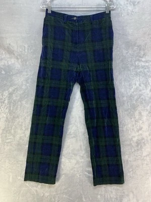 Винтажные синие и зеленые клетчатые бархатные брюки Ralph Lauren размер 6 - Изображение 1 из 4