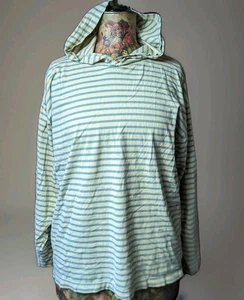 Vintage 1990s Y2K GAP Butter Yellow Striped Hooded Long Sleeve Gr. L - Bild 1 von 6