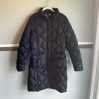 The North Face 550 Redhook Black Down Parka Coat NF0A2SVB No Hood Womens Medium - Image 1 of 4