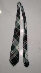 American Eagle AEO Skinny Tie 2.5" Green Plaid Cotton Flannel Tartan Holiday - Picture 1 of 5