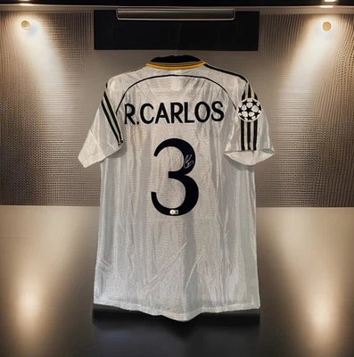 Roberto Carlos Signed Autographed Real Madrid 1999/00 Home Jersey (Beckett COA) - Image 1 of 4