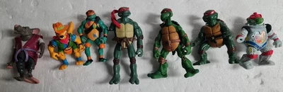 Lot Of 7 Vintage  TMNT TEENAGE MUTANT NINJA TURTLES  Minifigures As Is - Image 1 of 4